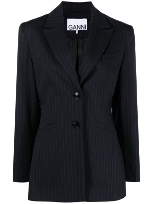 

Pinstripe single-breasted blazer, GANNI Pinstripe single-breasted blazer