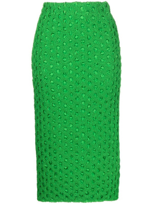 

Smocked high-waist pencil skirt, GANNI Smocked high-waist pencil skirt