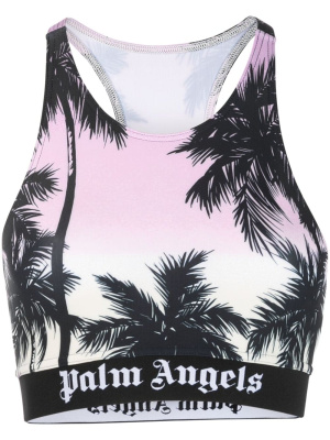 

Palm tree-print crop top, Palm Angels Palm tree-print crop top