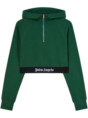 

Logo-tape cropped hoodie, Palm Angels Logo-tape cropped hoodie
