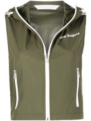 

Sleeveless hooded jacket, Palm Angels Sleeveless hooded jacket