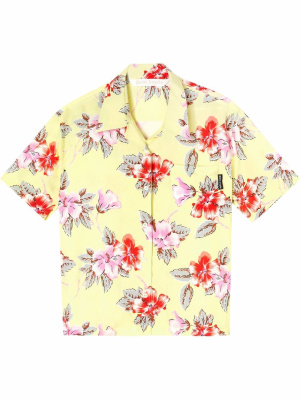 

Hibiscus-print short sleeve shirt, Palm Angels Hibiscus-print short sleeve shirt