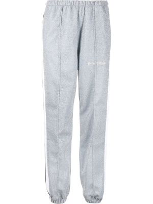 

Logo-embroidered glitter track trousers, Palm Angels Logo-embroidered glitter track trousers