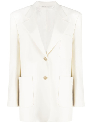 

Knitted tape-detail blazer, Palm Angels Knitted tape-detail blazer