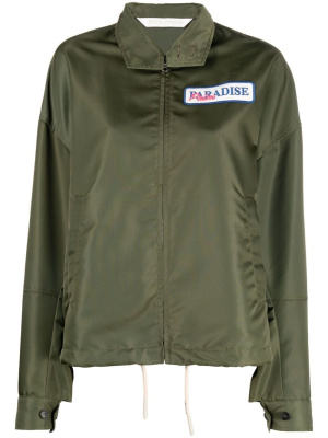 

Embroidered-logo zip-up jacket, Palm Angels Embroidered-logo zip-up jacket