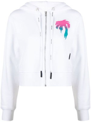 

Logo-print cotton hoodie, Palm Angels Logo-print cotton hoodie