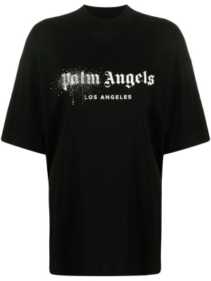 

Rhinestone logo-print T-shirt, Palm Angels Rhinestone logo-print T-shirt