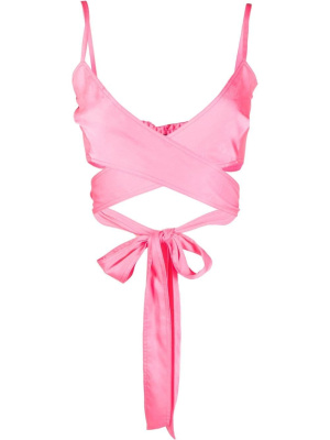 

Crossover-strap satin top, Palm Angels Crossover-strap satin top