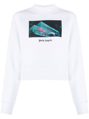 

Graphic-print cropped sweatshirt, Palm Angels Graphic-print cropped sweatshirt