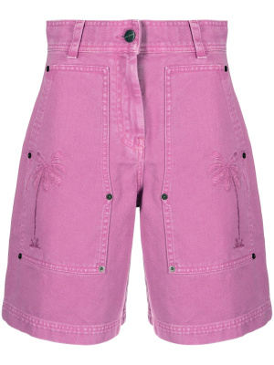 

Embroidered denim shorts, Palm Angels Embroidered denim shorts