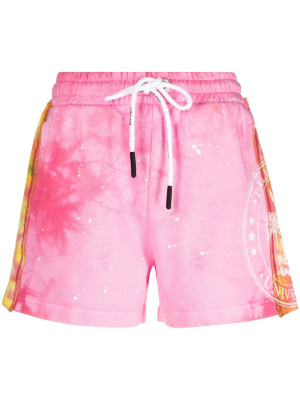 

Tie-dye cotton track shorts, Palm Angels Tie-dye cotton track shorts