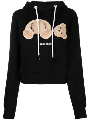 

Bear logo-motif cropped hoodie, Palm Angels Bear logo-motif cropped hoodie