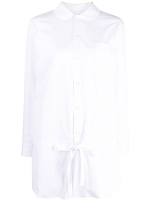

Bow-detail long cotton shirt, Comme Des Garçons Girl Bow-detail long cotton shirt