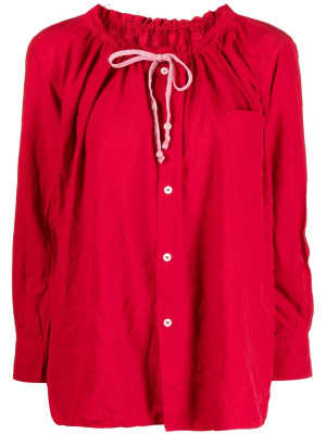 

Gathered-neck long-sleeve shirt, Comme Des Garçons Comme Des Garçons Gathered-neck long-sleeve shirt