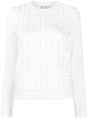 

Plaid appliqué knit top, Comme Des Garçons Comme Des Garçons Plaid appliqué knit top