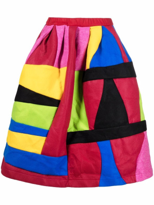 

Colour-block full knee-length skirt, Comme Des Garçons Comme Des Garçons Colour-block full knee-length skirt