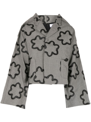 

Floral-print cropped fitted jacket, Comme Des Garçons Comme Des Garçons Floral-print cropped fitted jacket