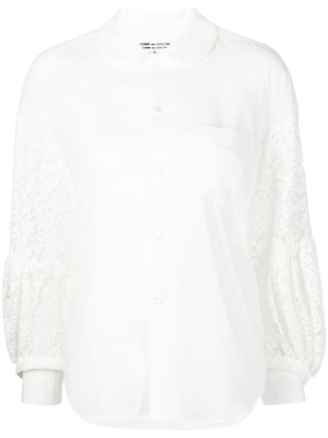

Lace-sleeves cotton blouse, Comme Des Garçons Comme Des Garçons Lace-sleeves cotton blouse