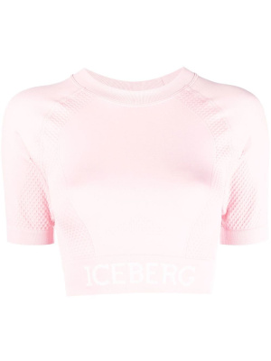 

Logo-waistband panelled T-shirt, Iceberg Logo-waistband panelled T-shirt