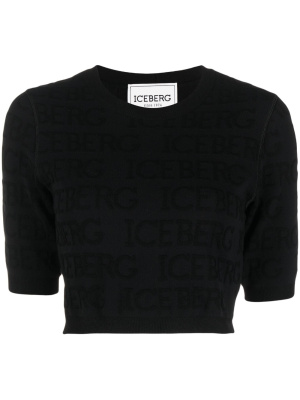 

Logo-jacquard knit crop top, Iceberg Logo-jacquard knit crop top