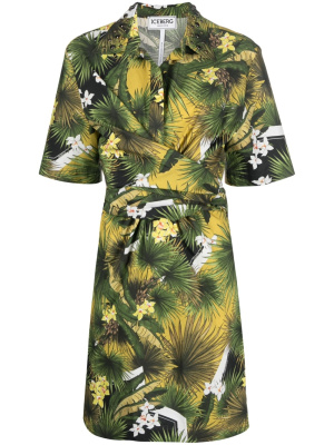 

Tropical-print shirt dress, Iceberg Tropical-print shirt dress