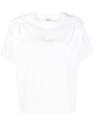 

Logo-print pleat-detail T-shirt, Woolrich Logo-print pleat-detail T-shirt