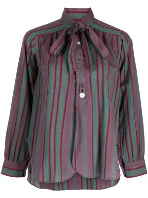 

Bow-fastening striped shirt, Needles Bow-fastening striped shirt
