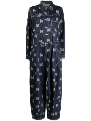 

Butterfly-print cotton jumpsuit, Needles Butterfly-print cotton jumpsuit