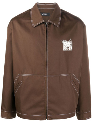 

Graphic-print zip-up jacket, PACCBET Graphic-print zip-up jacket