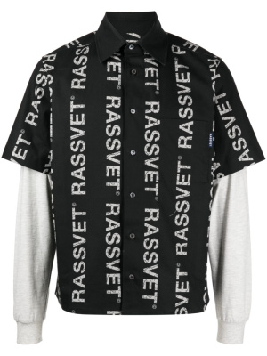 

Logo-print layered shirt, PACCBET Logo-print layered shirt