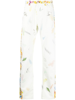 

Graphic-print straight-leg jeans, Casablanca Graphic-print straight-leg jeans