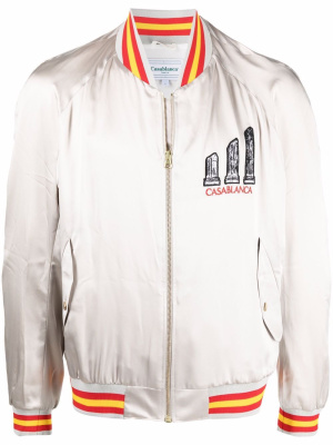 

Embroidered zip-up bomber jacket, Casablanca Embroidered zip-up bomber jacket