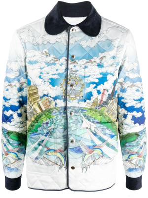 

Graphic-print quilted jacket, Casablanca Graphic-print quilted jacket