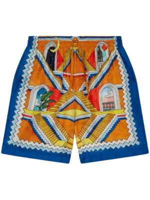 

Escalier Infini printed silk shorts, Casablanca Escalier Infini printed silk shorts