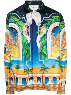 

Graphic-print silk shirt, Casablanca Graphic-print silk shirt
