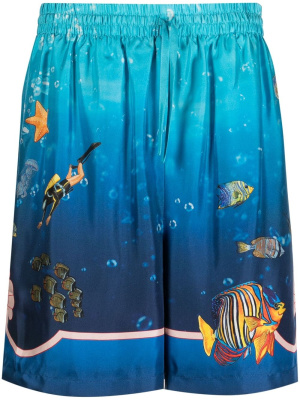 

Graphic-print silk shorts, Casablanca Graphic-print silk shorts