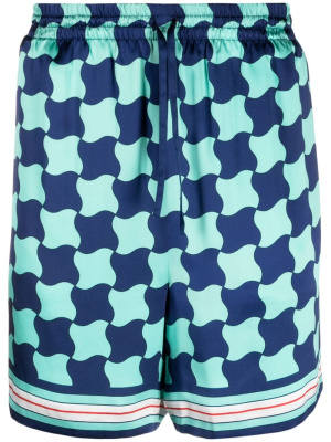 

Pool Tile-print silk shorts, Casablanca Pool Tile-print silk shorts