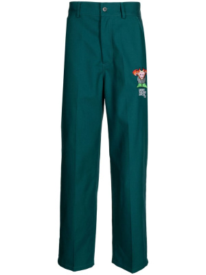 

Logo-embroidered straight-leg trousers, PACCBET Logo-embroidered straight-leg trousers