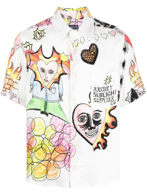

Drawstrings graphic-print shirt, PACCBET Drawstrings graphic-print shirt