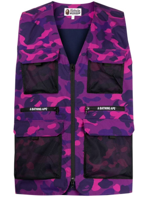 

Camouflage-print zip-up vest, A BATHING APE® Camouflage-print zip-up vest