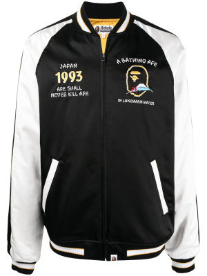 

Embroidered logo bomber jacket, A BATHING APE® Embroidered logo bomber jacket
