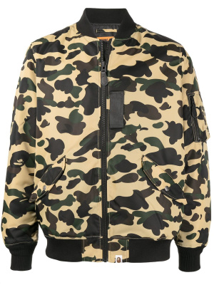 

Camouflage-print bomber jacket, A BATHING APE® Camouflage-print bomber jacket