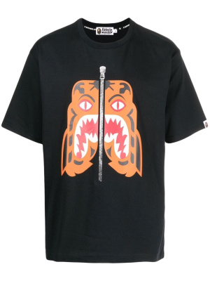 

Shark zip-detail T-shirt, A BATHING APE® Shark zip-detail T-shirt