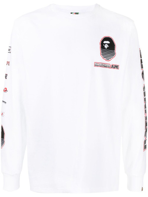 

Logo-print long-sleeve T-shirt, A BATHING APE® Logo-print long-sleeve T-shirt