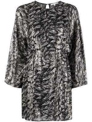 

Leaf print puff-sleeve minidress, Patrizia Pepe Leaf print puff-sleeve minidress