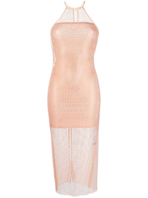 

Rhinestone-embellished mesh midi dress, Patrizia Pepe Rhinestone-embellished mesh midi dress