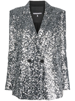 

Sequin-embellished double-breasted blazer, Patrizia Pepe Sequin-embellished double-breasted blazer