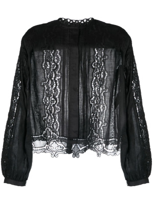 

Lace-trim ramie blouse, ISABEL MARANT Lace-trim ramie blouse