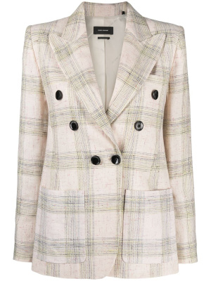 

Lenora check-print double-breasted jacket, ISABEL MARANT Lenora check-print double-breasted jacket