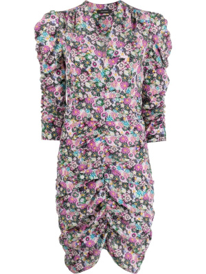 

Floral ruched fitted dress, ISABEL MARANT Floral ruched fitted dress